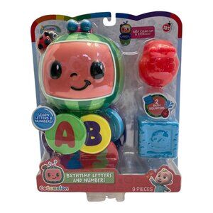 Cocomelon Bathtime Letters and Numbers 9pc Set  Age 18 Mo+, New Sealed Box